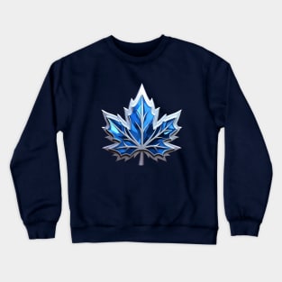 Blue Maple Leaf Badge Crewneck Sweatshirt